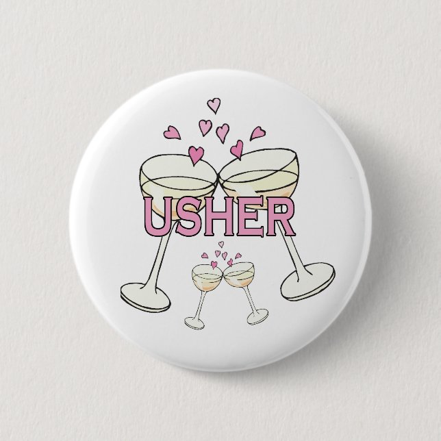 Usher Wedding  ID Buttons (Front)