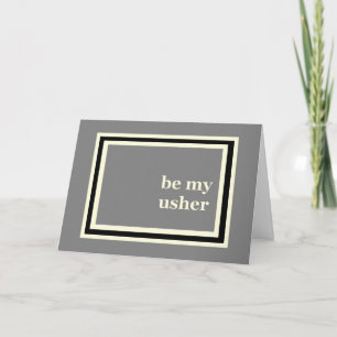 USHER Wedding Invitation - Modern, Grey Background