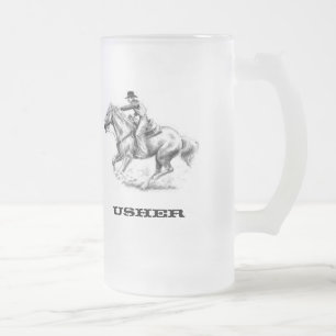 Usher, Western Wedding Frosted Glass Beer Mug
