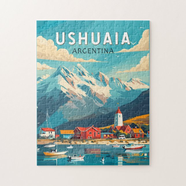 Ushuaia Argentina Travel Art Vintage Jigsaw Puzzle (Vertical)