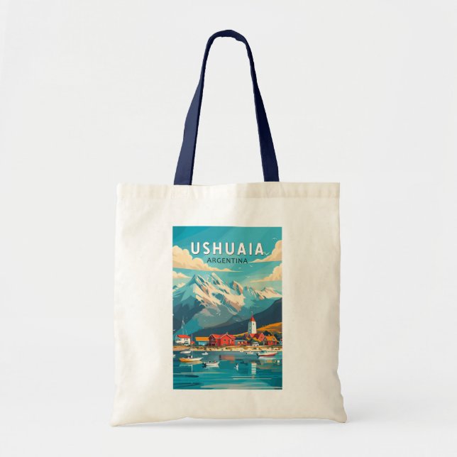 Ushuaia Argentina Travel Art Vintage Tote Bag (Front)