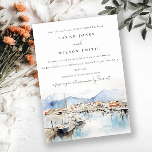 Ushuaia Argentina Watercolor Scape Couples Shower Invitation