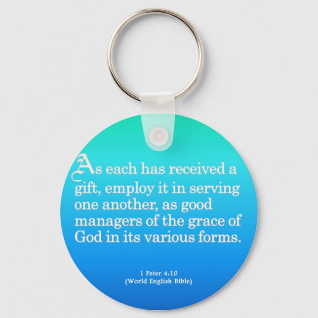 Using Gifts from God 1 Peter 4:10 Key Ring (Front)