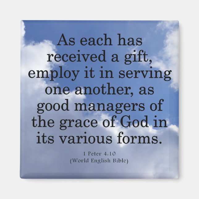 Using Gifts from God 1 Peter 4:10 Magnet (Front)