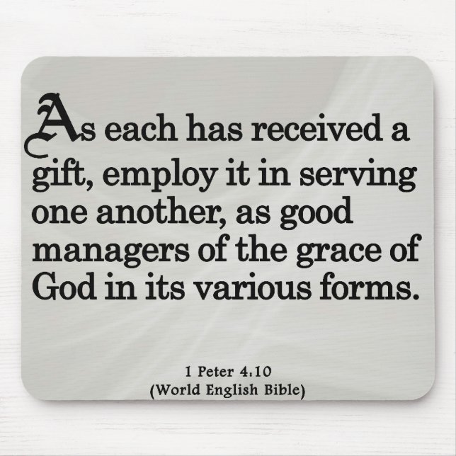 Using Gifts from God 1 Peter 4:10 Mouse Mat (Front)