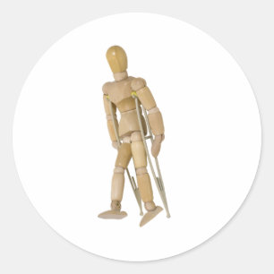 UsingCrutches013110 Classic Round Sticker