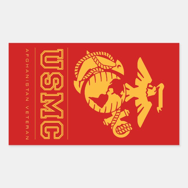 USMC Afghanistan Veteran Rectangular Sticker (Front)