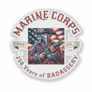 USMC Badassery Vinyl Sticker