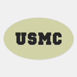 USMC [bold text] Oval Sticker
