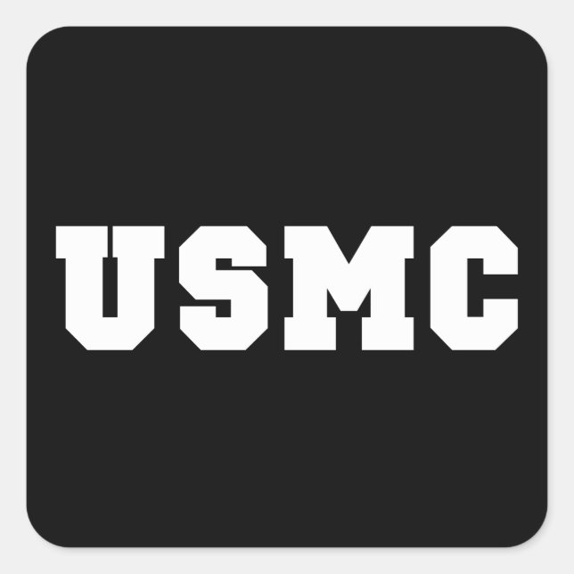 USMC [bold text] Square Sticker (Front)