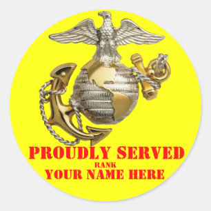 USMC CLASSIC ROUND STICKER