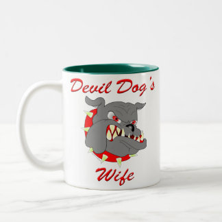USMC Devil Dog's Wife Two-Tone Coffee Mug