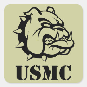USMC Dog Square Sticker