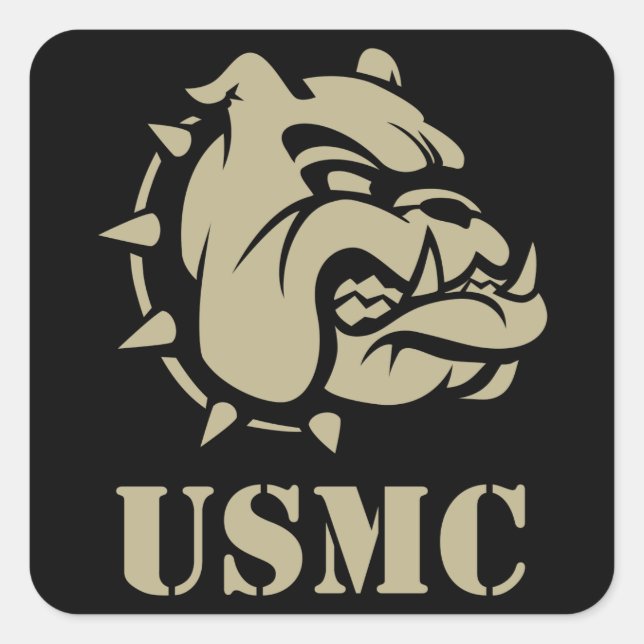 USMC Dog Square Sticker (Front)