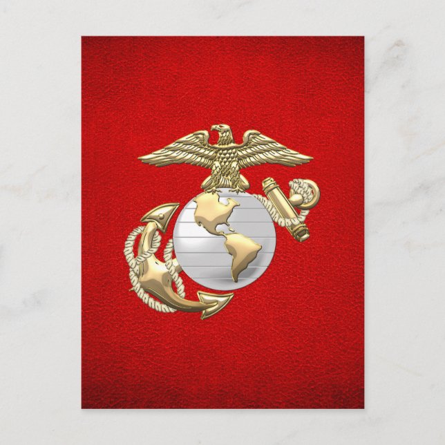 USMC Eagle, Globe & Anchor (EGA) [3D] Postcard (Front)