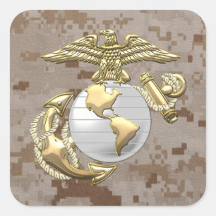 USMC Eagle, Globe & Anchor (EGA) [3D] Square Sticker