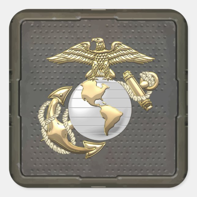 USMC Eagle, Globe & Anchor (EGA) [3D] Square Sticker (Front)