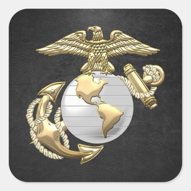 USMC Eagle, Globe & Anchor (EGA) [3D] Square Sticker (Front)