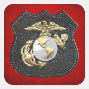 USMC Eagle, Globe & Anchor (EGA) [3D] Square Sticker