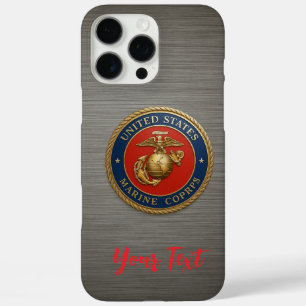 USMC EGA Brushed Metal Style  iPhone 16 Pro Max Case