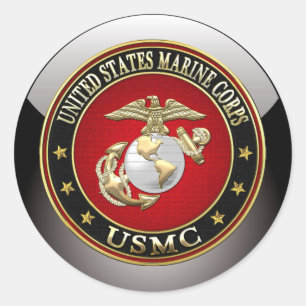USMC EGA [Special Edition] [3D] Classic Round Sticker