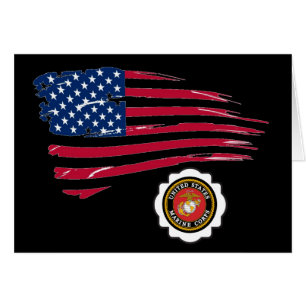 USMC Emblem and U S Flag