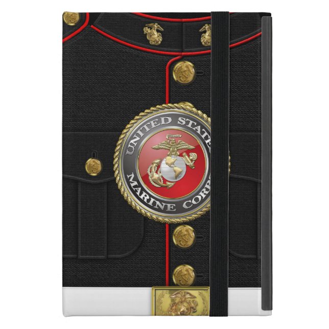 USMC Emblem & Uniform [3D] iPad Mini Case (Front Closed)