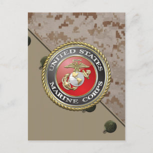 USMC Emblem & Uniform [3D] Postcard