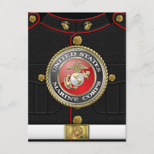 USMC Emblem & Uniform [3D] Postcard