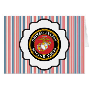 USMC Emblem with Red, White and Blue Stripes