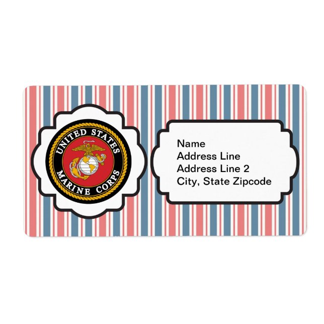 USMC Emblem with Red, White and Blue Stripes (Front)