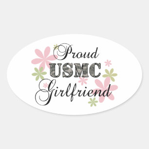 USMC Girlfriend [fl camo] Oval Sticker