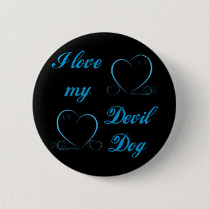 USMC I Love My Devil Dog 6 Cm Round Badge