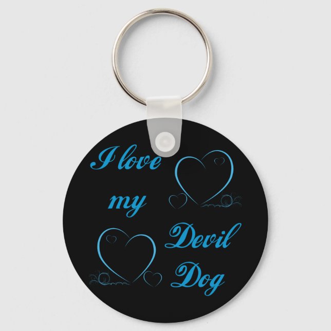 USMC I Love My Devil Dog Key Ring (Front)