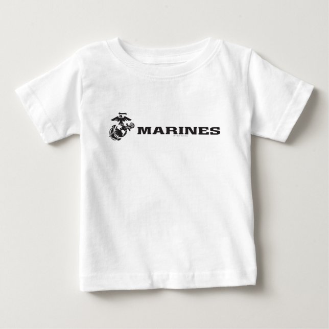 USMC Logo - Black Baby T-Shirt (Front)