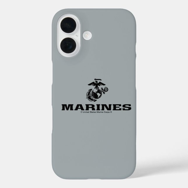 USMC Logo Stacked Black Logo Case-Mate iPhone Case (Back)