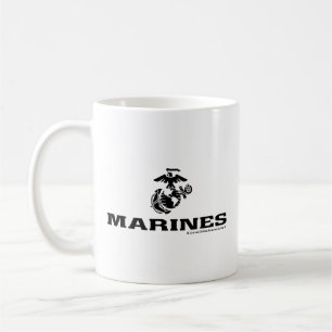 USMC Logo Stacked Black Logo Coffee Mug