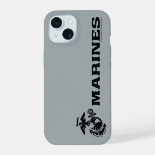 USMC Logo Stacked Black Logo iPhone 15 Case