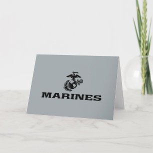 USMC Logo Stacked Black Logo Note Card