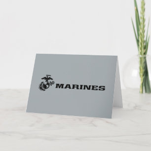 USMC Logo Stacked Black Logo Note Card