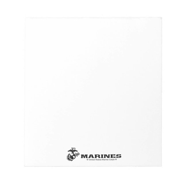 USMC Logo Stacked Black Logo Notepad (Front)