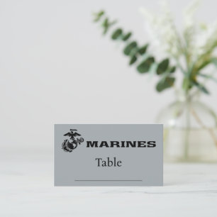 USMC Logo Stacked Black Logo Place Card