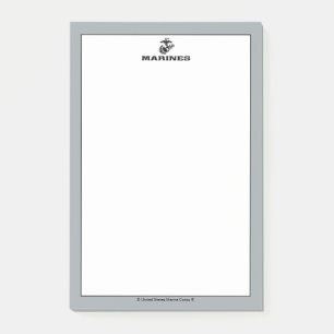 USMC Logo Stacked Black Logo Post-it Notes
