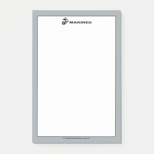 USMC Logo Stacked Black Logo Post-it Notes (Front)