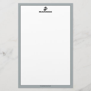 USMC Logo Stacked Black Logo Stationery