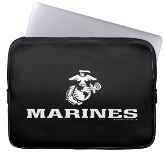 USMC Logo Stacked - White Laptop Sleeve