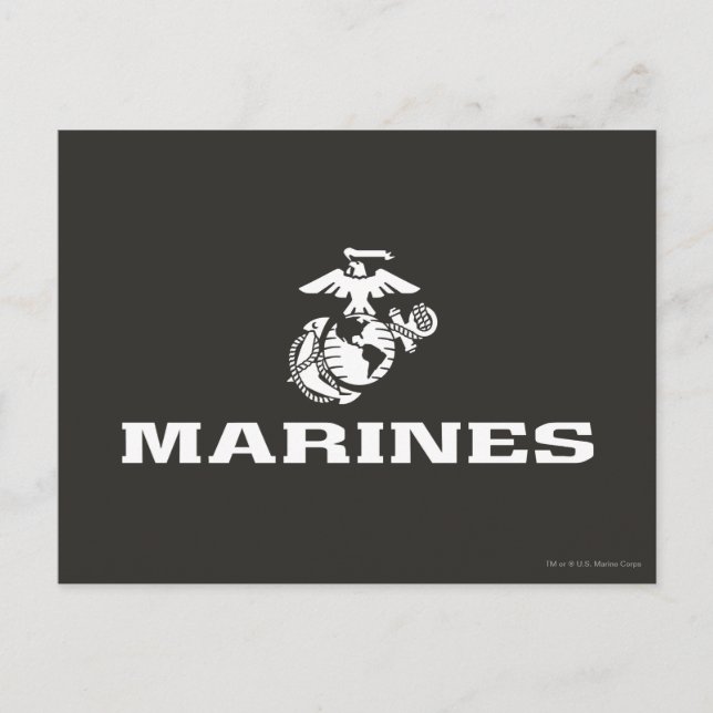 USMC Logo Stacked - White Postcard (Front)