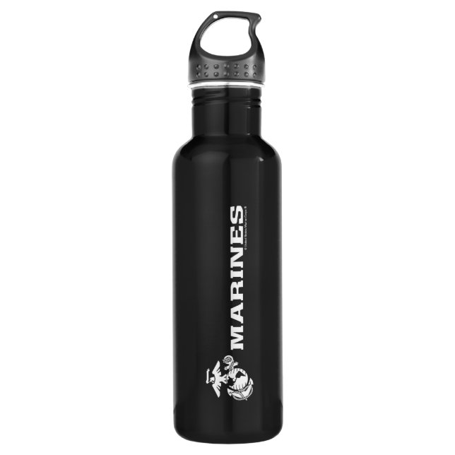 USMC Logo - White 710 Ml Water Bottle (Front)