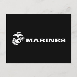 USMC Logo - White Holiday Postcard