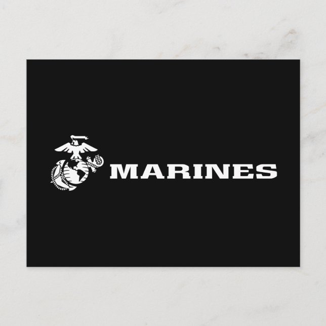 USMC Logo - White Holiday Postcard (Front)